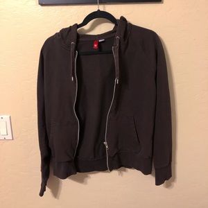 H&M Brown Zip Up Hoodie